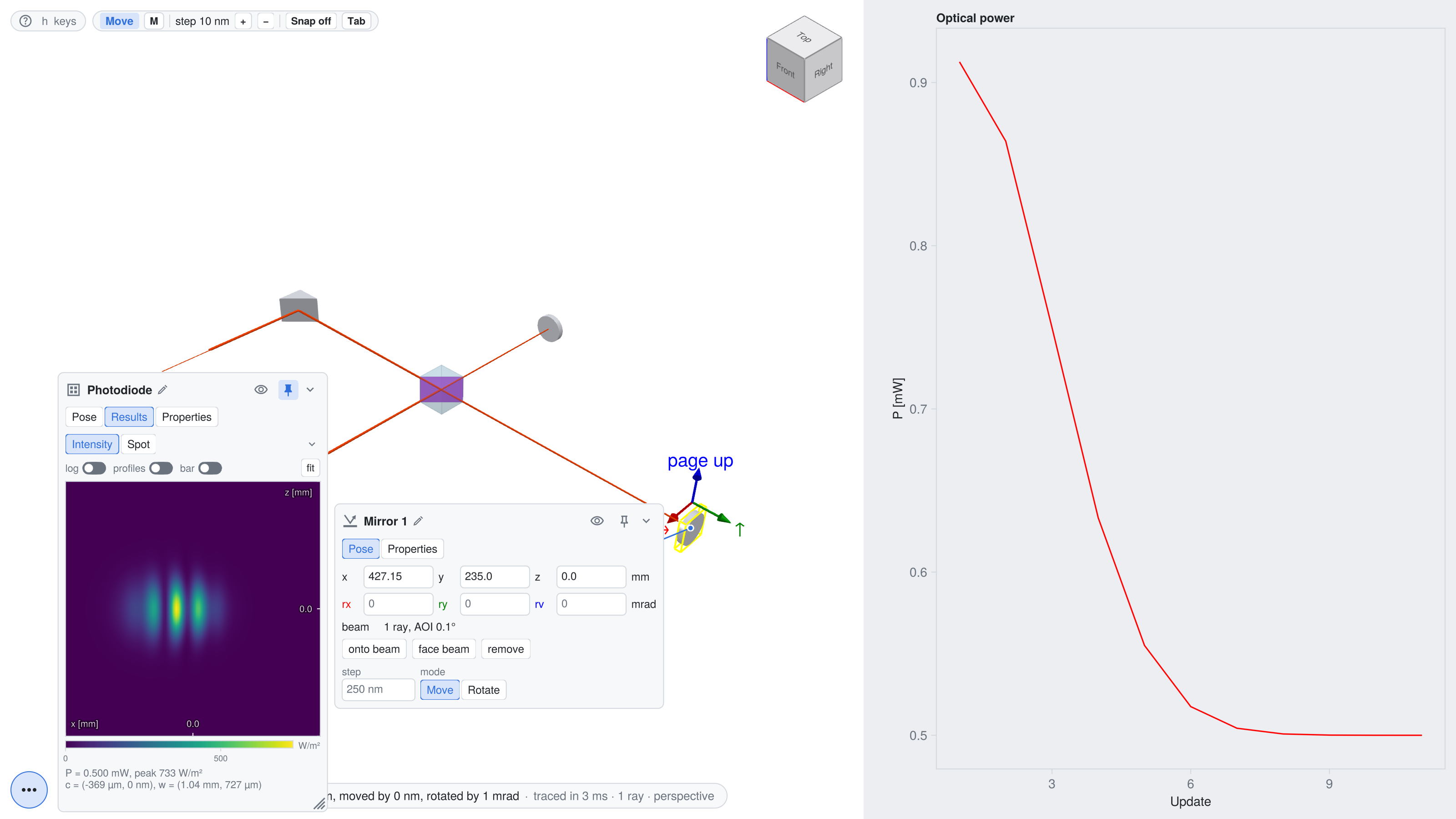 Interactive Michelson interferometer