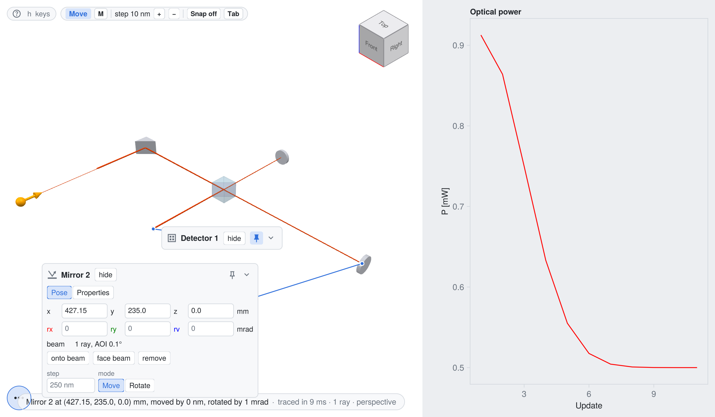 Interactive Michelson interferometer